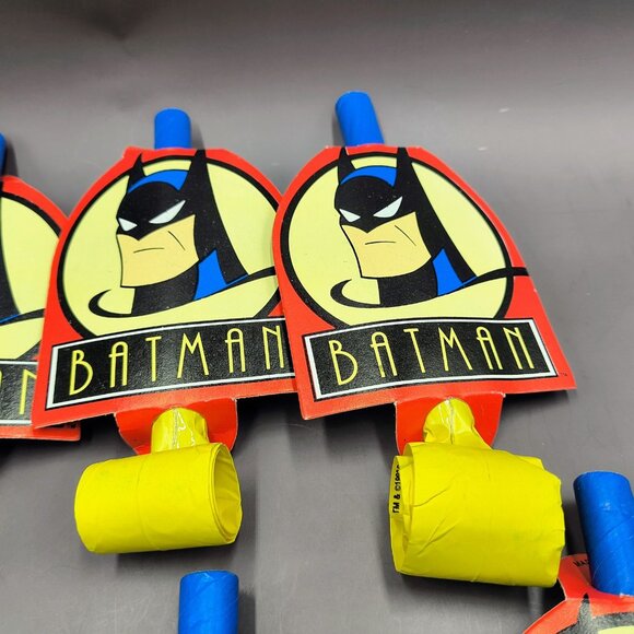 Vintage 1992 Batman Party Favor Supplies Blowouts Unused Red Yellow Blue - Picture 3 of 10